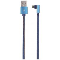 CABLE USB 2.0 A/M-MICRO USB B/M ACODADO 1.8M AZUL JEANS CABLEXPERT