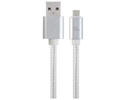 CABLE USB  GEMBIRD TRENZADO ALGODÓN CONECTORES METÁLICOS, 1,8 M