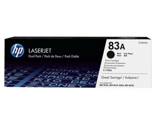 TONER HP 83A PACK AHORRO NEGRO X 2