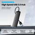 HUB 4 PUERTOS USB 3.0 4xUSB 1xUSB-C PD NEGRO VENTION