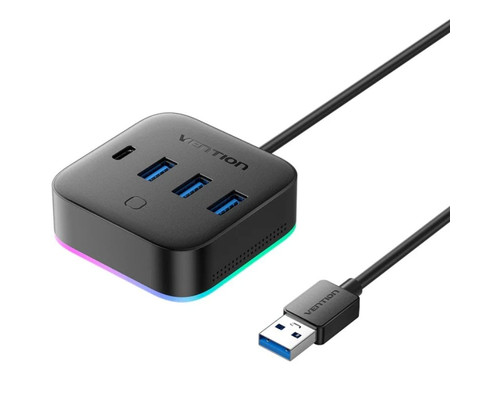 HUB 5 PUERTOS USB 3xUSB 1xUSB-C PD 1xUSB-C GRIS VENTION