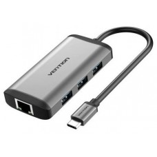 DOCKING STATION 6 PUERTOS USB-C 1xHDMI/3xUSB-A/1xUSB-C PD/1xRJ45 GRIS VENTION