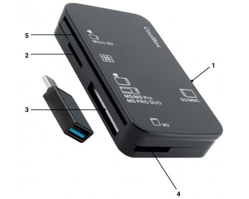 LECTOR TARJETAS EXTERNO + ADAPTADOR COOLBOX