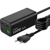 BASE DE CARGA CHARGEMASTER 4 PRO USB/100W GaN NEGRO COOLBOX