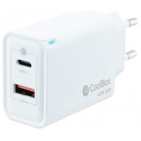 Coolbox Cargador Pared GAN 45W USB-C/USB-A