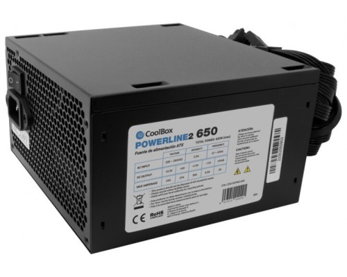 FUENTE ALIMENTACION  ATX COOLBOX POWERLINE2 650W eficiencia 85/%