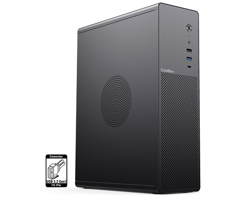 CAJA SOBREMESA MICROATX SLIM T100 USB-C NEGRO COOLBOX