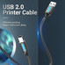 CABLE USB 2.0 IMPRESORA TIPO USB A/M-B/M 1.5 M NEGRO VENTION