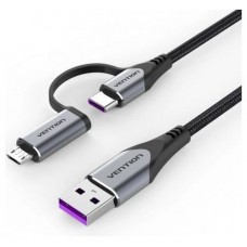 CABLE USB 2.0/M USB-C/M MICROUSB/M 1 M NEGRO VENTION