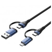 CABLE USB 2.0 TIPO USB-C/M-USB/M USB-C/M-MICROUSB/M 1 M NEGRO/AZUL VENTION