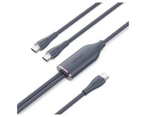 CABLE USB-C/M A 2xUSB-C/M 1.5 M NEGRO VENTION