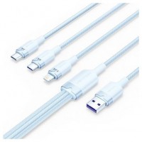 CABLE USB 2.0 A USB-C + MICROUSB/M + LIGHTNING 1.5 M AZUL VENTION