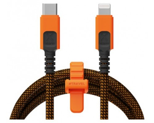 CABLE XTREME USB-C A LIGHTNING 1.5M NEGRO/NARANJA XTORM