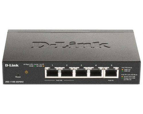 D-LINK SWITCH 5 PUERTOS 10/100/1Gbit PoE EASYSMART