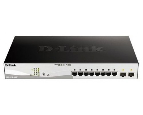 D-LINK SWITCH 10 PUERTOS 10/100/1Gbit w/2 Combo 1000BaseT/SFP  PoE+