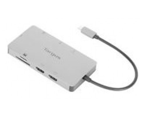 DOCKING STATION TARGUS TIPO C A HDMI 2.0 X2 USB-A X2 PLATA