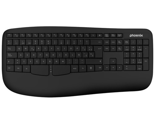 Phoenix k201 teclado ergonomico inalambrico 2.4ghz
