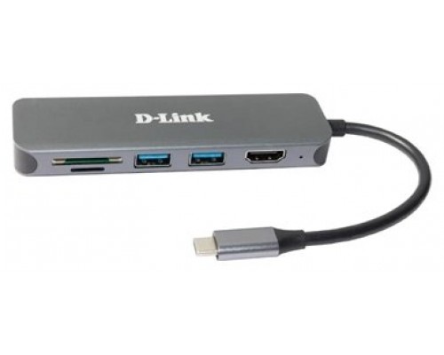 D-LINK DOCKING STATIO USB-C 6 EN 1 CON HDMI/LECTOR TARJETAS/SUMINISTRO ELECTRICO