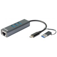 HUB D-LINK USB-C a 3xUSB 3.0, RJ45 Gigabit