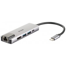 HUB D-LINK USB-C 5 EN 1 CON HDMI / ETHERNET / USB-C ALIMENTADO