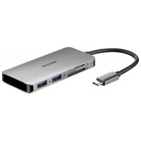 HUB D-LINK USB-C 6EN1 CON HDMI / 2xUSB3.0 / USB-C ALIMENTADO/ LECTOR DE TARJETAS