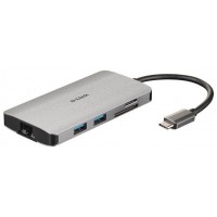 HUB D-LINK USB-C 8 EN 1 CON HDMI / ETHERNET / USB-C ALIMENTADO / LECTOR DE TARJETAS