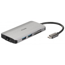 HUB D-LINK USB-C 8 EN 1 CON HDMI / ETHERNET / USB-C ALIMENTADO / LECTOR DE TARJETAS