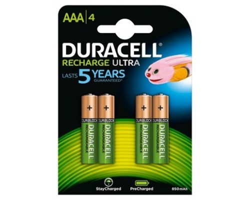 Duracell Pila Recargable HR03 AAA 900mAh Blister*4