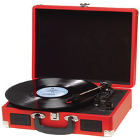 TOCADISCOS DENVER USB CON SOFTWARE DE GRABACION PARA PC ROJO