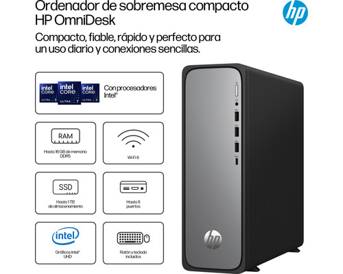PC HP OMNIDESK SLIM S03-0019ns i5-14400 8GB 512GB FDOS PLATA-DI155 PC HP OMNIDESK SLIM S03-0019ns i5-14400 8GB 512GB FDOS PLATA