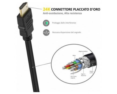 CABLE HDMI EWENT SOHO CON ETHERNET CABLE 10 M NEGRO DORADO RESOLUCIONES 4K