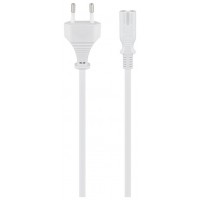 CABLE DE ALIMENTACION EURO A IEC C7 BLANCO, 1,80 METROS.