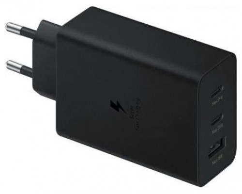 CARGADOR TRIO SAMSUNG 2XUSB-C 1XUSB-A 65W NEGRO SIN CABLE EP-T6530NBEGEU