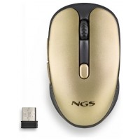 NGS Raton Inalambrico Recargable Silencioso Dorado