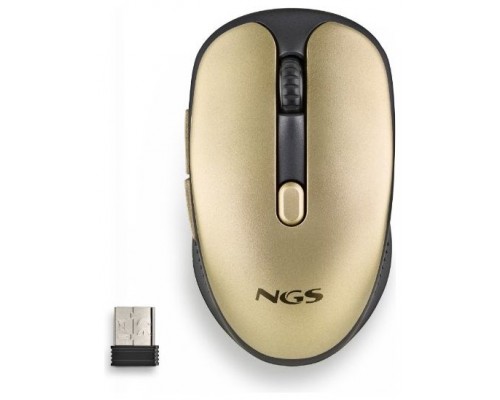 NGS Raton Inalambrico Recargable Silencioso Dorado