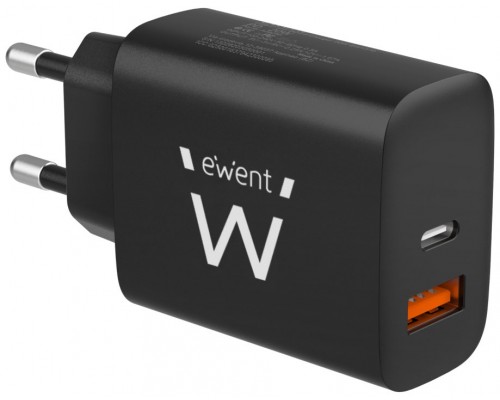 CARGADOR MOVIL EWENT RAPIDO USB-C y QC3.0 20W