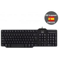 TECLADO EWENT USB CON LECTOR DE TARJETAS INTELIGENTE DISEÑO QWERTY (ES)