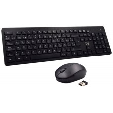 COMBO INALAMBRICO EWENT TECLADO Y RATON ESPAÑOL NEGRO TECLAS CONCAVAS