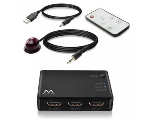 EWENT EW3730 Switch HDMI 4K 3x1con mando distancia