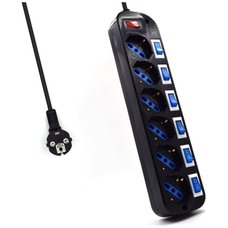 Regleta ewent 6 tomas shucko interruptor-MR3 Regleta ewent 6 tomas shucko interruptor