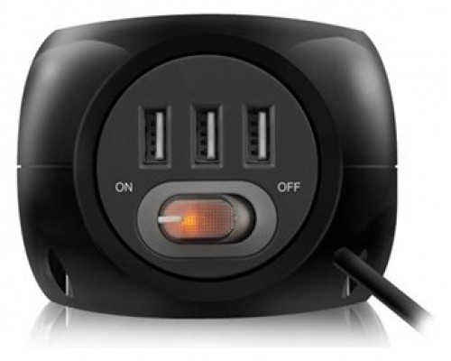 EWENT EW3938 Regleta Cubo 3 tomas Shucko + 3 USB