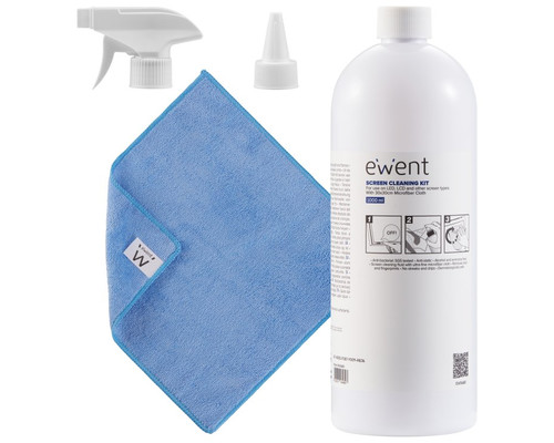 EWENT KIT DE LIMPIEZA DE PANTALLAS 1000ML CON PAÑO MICROFIBRA 30X30CM-DI3 EWENT KIT DE LIMPIEZA DE PANTALLAS 1000ML CON PAÑO MICROFIBRA 30X30CM