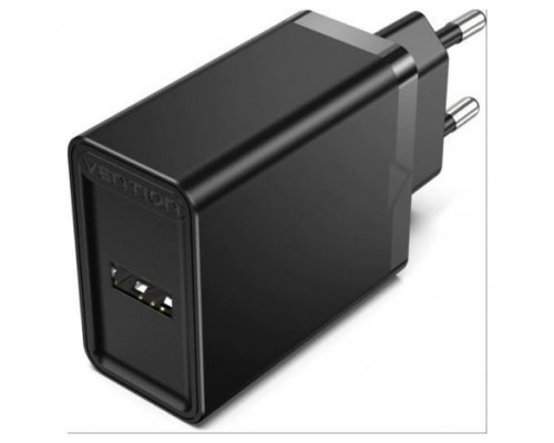 CARGADOR PARED 12W USB-A 2.4A NEGRO VENTION