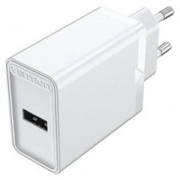 CARGADOR PARED 12W USB-A 2.4A BLANCO VENTION