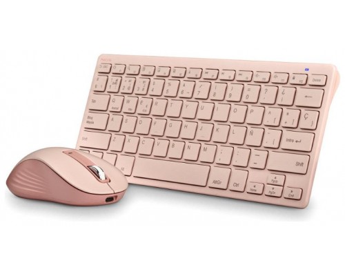 NGS KIT TECLADO Y RATON MULTIFUNCION RECARG ROSA