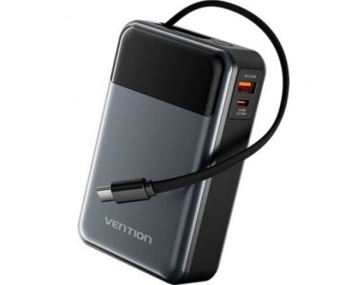 POWER BANK 20000mAh 65W USB-C + USB-C/USB-A WIRELESS GRIS VENTION