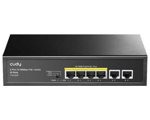 SWITCH CUDY 6-PORT 10/100M POE+ SWITCH 60W