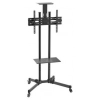 AISENS SOPORTE SUELO RUEDA BANDEJA DVD Y CAMARA MONITOR TV 50KG DE 37-70 NEGRO