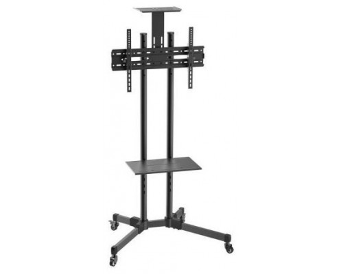 AISENS SOPORTE SUELO RUEDA BANDEJA DVD Y CAMARA MONITOR TV 50KG DE 37-70 NEGRO