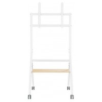 SOPORTE AISENS SUELO RUEDAS BANDEJA PANTALLA 80KG 37-86 BLANCO MADERA